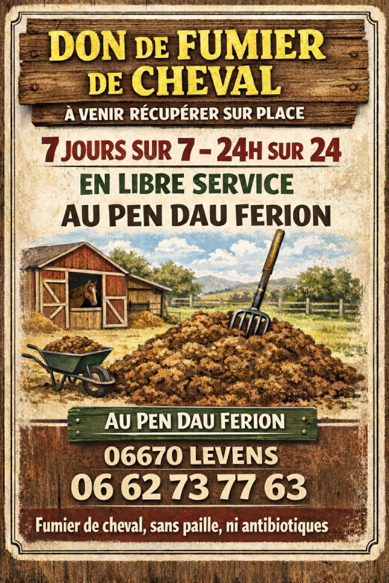 don de fumier cheval gratuit